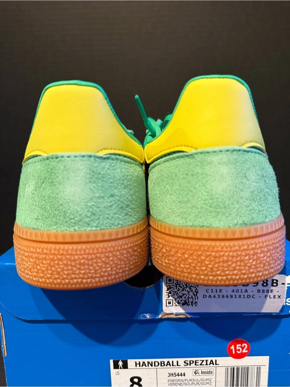 adidas Men’s Handball Spezial Sneakers in Green/Yellow 8M